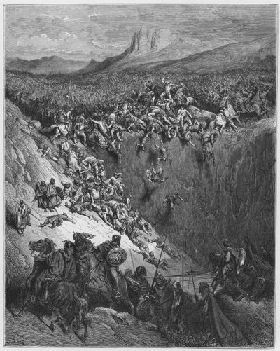 Sansón destruyendo a los filisteos con la quijada de un asno de Gustave Dore